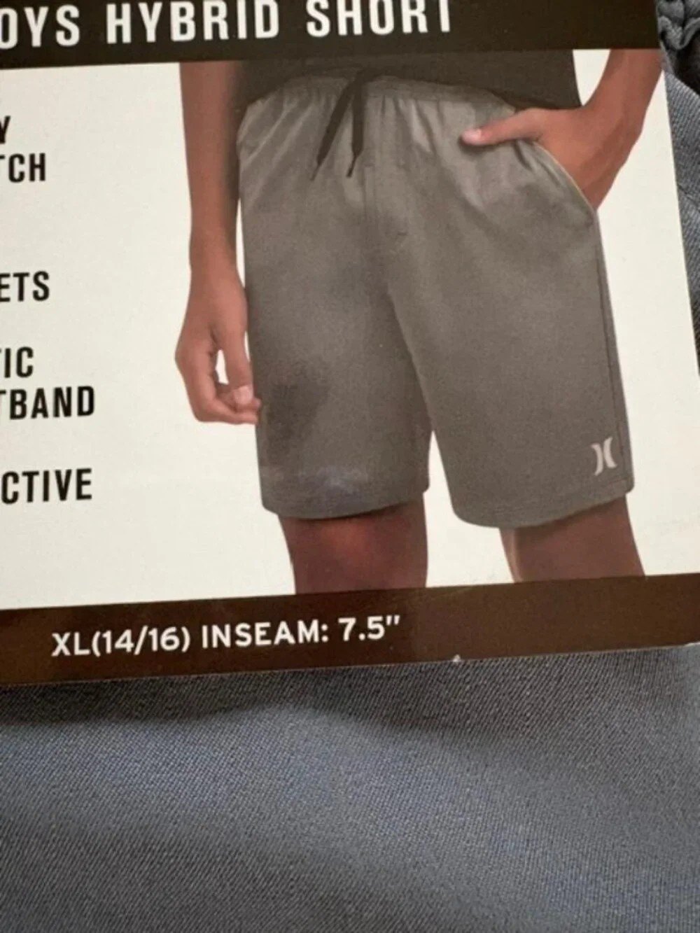 Boys Hurley Hybrid Shorts Size XL 14-16 Gray Inseam 7.5 NWT